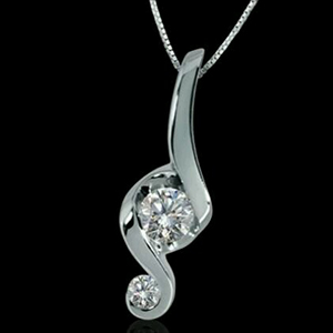 18CT WG PENDANT WITH RB CUT DIAM