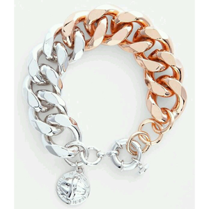 SILVER AND ROSE GOLD PLATED BRACELET